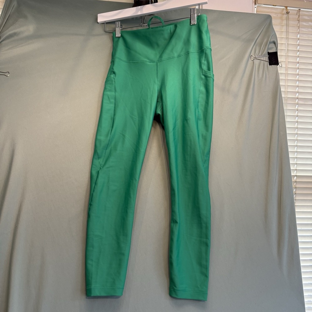 Athleta Interval Stash 7/8 Tight Legging Women's Gym Green, Size Small P